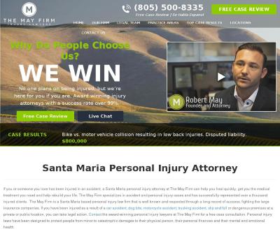 The May Firm Santa Maria,CA Car Accidents Motorcycle Accidents Wrongful Death