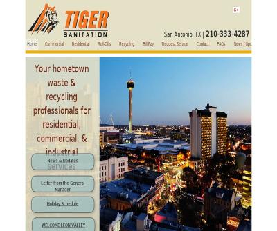 Tiger Sanitation San Antonio, TX Commercial Residential Roll-Offs Recycling 