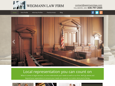 Wegmann Law Firm Hillsboro, MO Accidents Personal Injury Workers Compensation Criminal Law