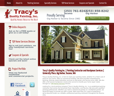 Tracy''s Quality Painting, Inc.Gig Harbor,WA Residential Interior Residential Exterior