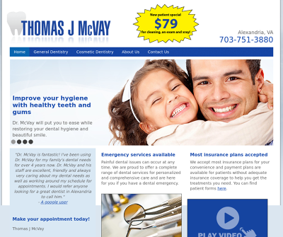 Thomas J. McVay, D.D.S. Alexandria,VA Cleanings Preventative Dentistry Oral Surgery