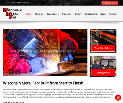 Wisconsin Metal Fab, LLC Chippewa Falls,WI Custom Steel Fabrication Welding Sawing