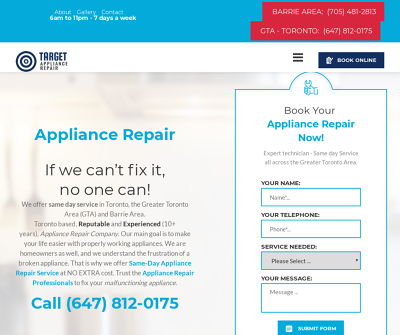 Target Appliance Repair Toronto Canada Fridge Repair Dishwasher Repair Stove Repair