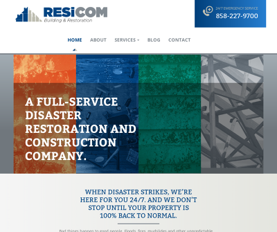 Resicom Inc San Diego, CA Disaster Response Restoration Fire Damage Restoration Service