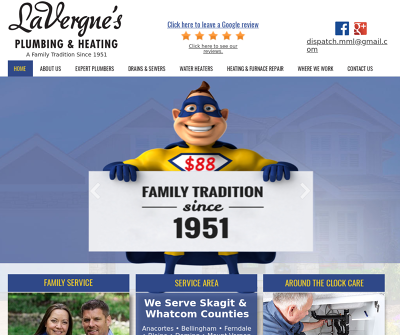 LaVergne's Plumbing & Heating Bellingham,WA Drains Sewers Water Heaters