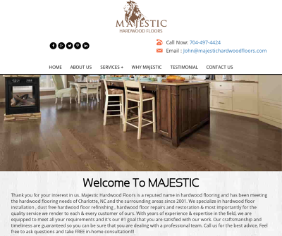Majestic Hardwood Floors Inc Charlotte,NC Sanding Refinishing Installation Buff Re-coat