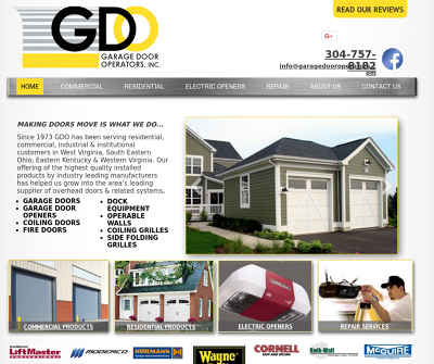 Garage Door Operators Inc Huntington,WV Overhead Sectional Doors Rolling Service Doors