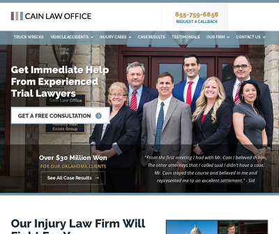 Cain Law Office Oklahoma City,OK Truck Wrecks Car Accidents Pedestrian Accidents