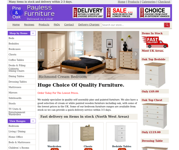 Pine Furniture, Oak Furniture, Online store
