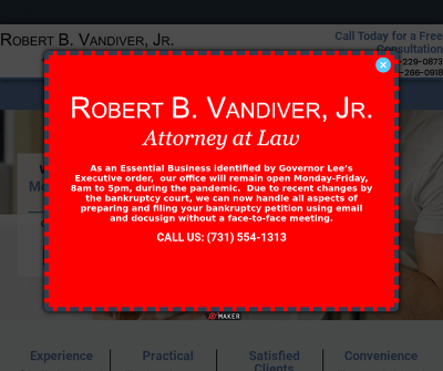 Bankruptcy Attorney Jackson TN | Robert B. Vandiver Jr.