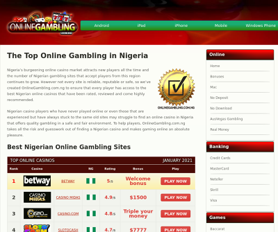 Online Gambling | The Top Online Gambling in Nigeria