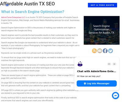 Admin Tome Enterprises LLC | Affordable Austin TX SEO - Web Design, SEO Audit, SEO Consulting