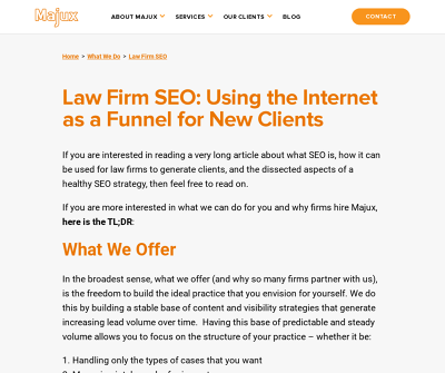 law firm SEO: Majux Marketing
