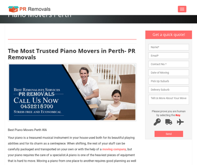 Piano Movers Perth - PR Removals