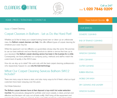 Local Cleaners Balham - Carpet Cleaning