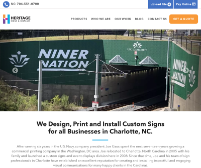 Heritage Printing, Signs & Displays Company of Charlotte, NC