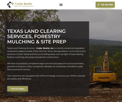 Texas Land Clearing Services ~ Cedar Beetle