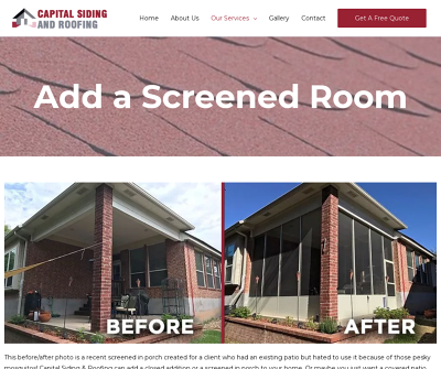 Screened Room | Capital Siding & Roofing Contractors
