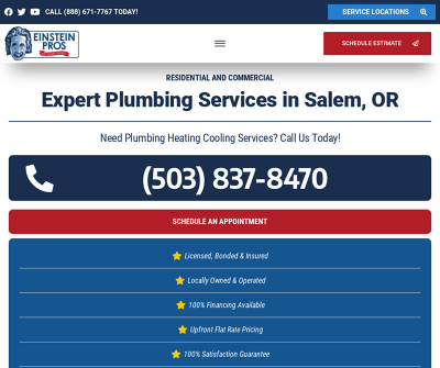 Einstein Plumbing Salem Oregon