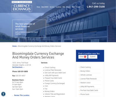 West Suburban Currency Exchanges, Inc.