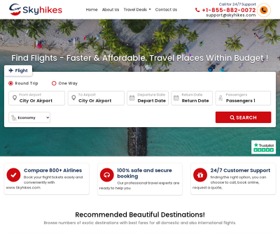 Book Instantly Cheap Flights Tickets Domestic & International | Skyhikes