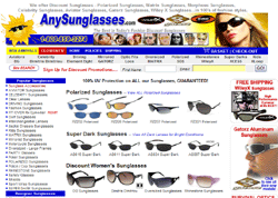 Sunglasses in 100's of styles and colors all at discount prices.