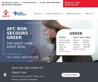 AFC Urgent Care Greer