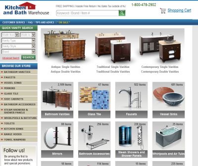 Bathroom Vanities and Accessories at KitchenAndBathWarehouse.com