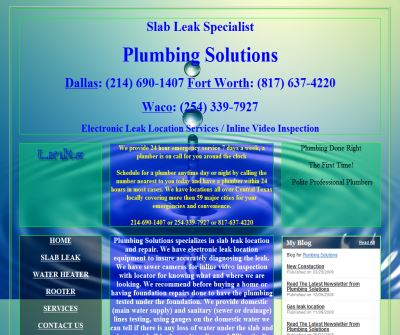 Plumbing Contractor, Leak Location Service, Slab Leak Repair Dallas, TX