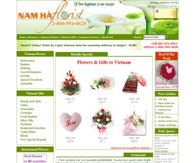 NamHaFlorist - flower and gift to Vietnam