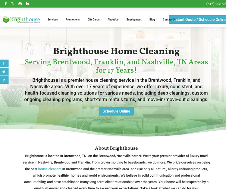 Brighthouse Green Home Cleaning, LLC