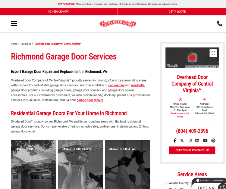 Overhead Door Company Of Central Virginia™