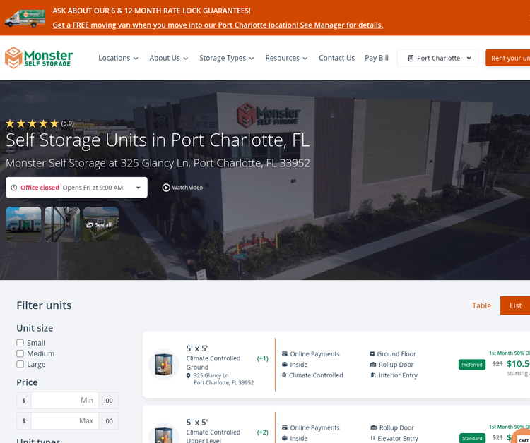 Monster Self Storage Port Charlotte