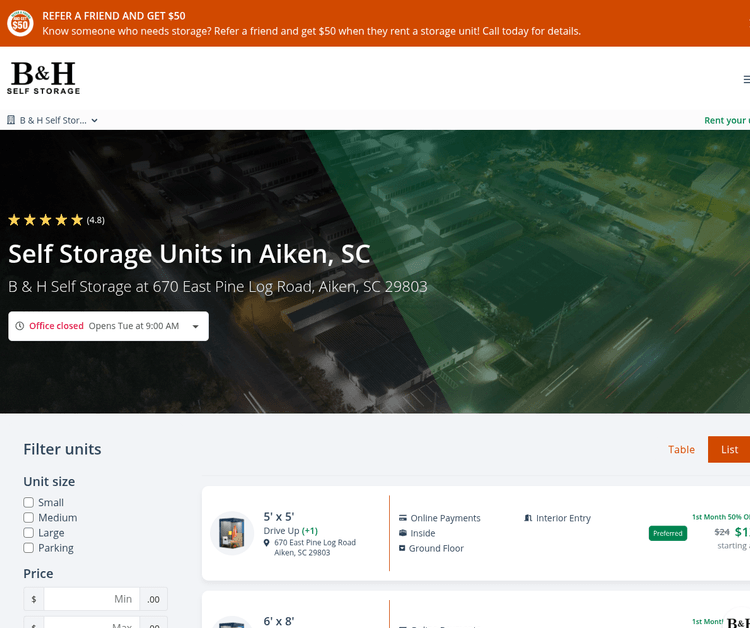 B & H Self Storage