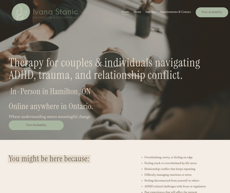 Ivana Stanic Counselling and Psychotherapy Services