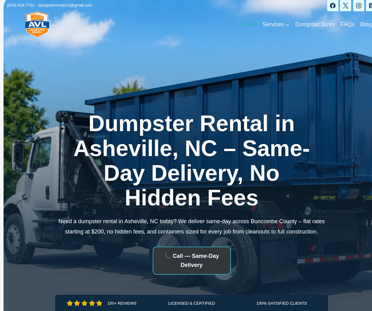 Professional Dumpster Rental Services in Asheville, NC