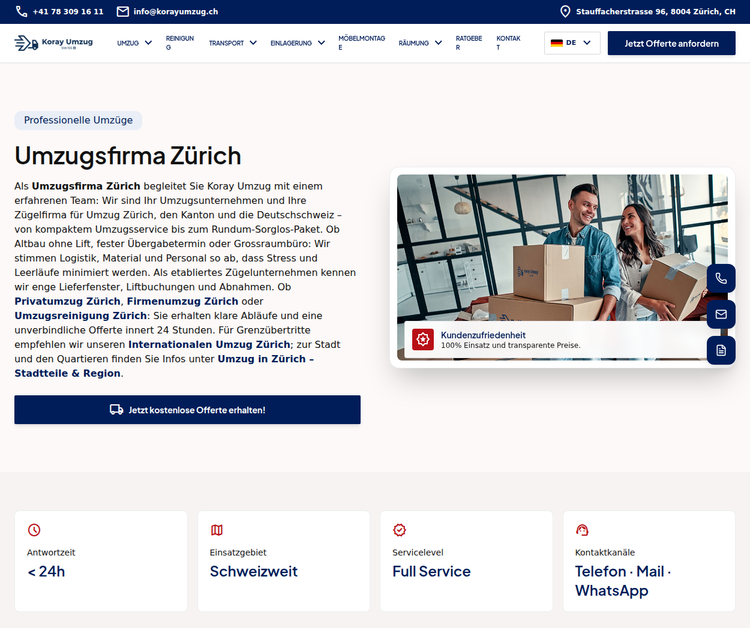 Professional Moving Company in Zürich