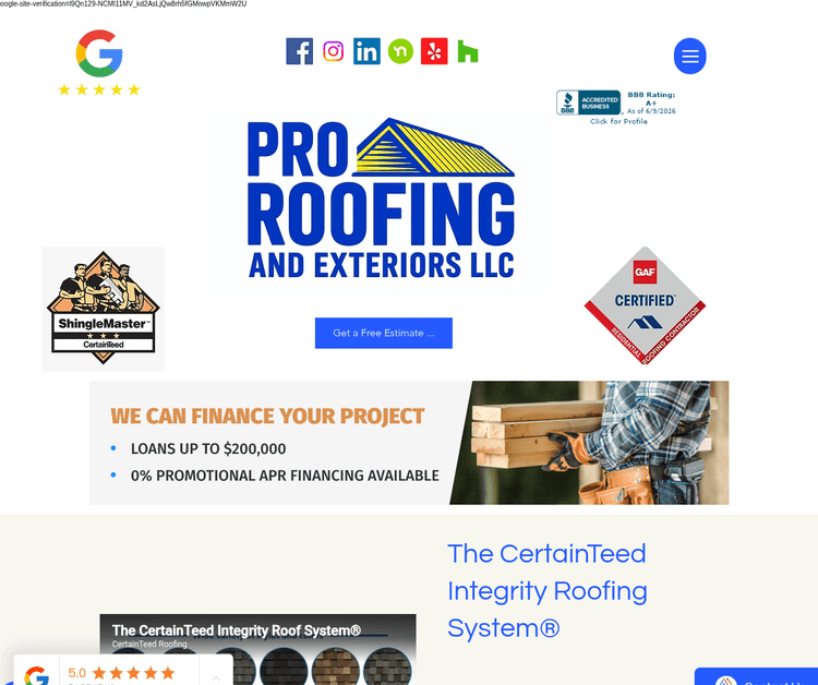 Pro Roofing and Exteriors LLC