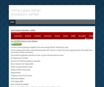 Home typists/Advert processors wanted