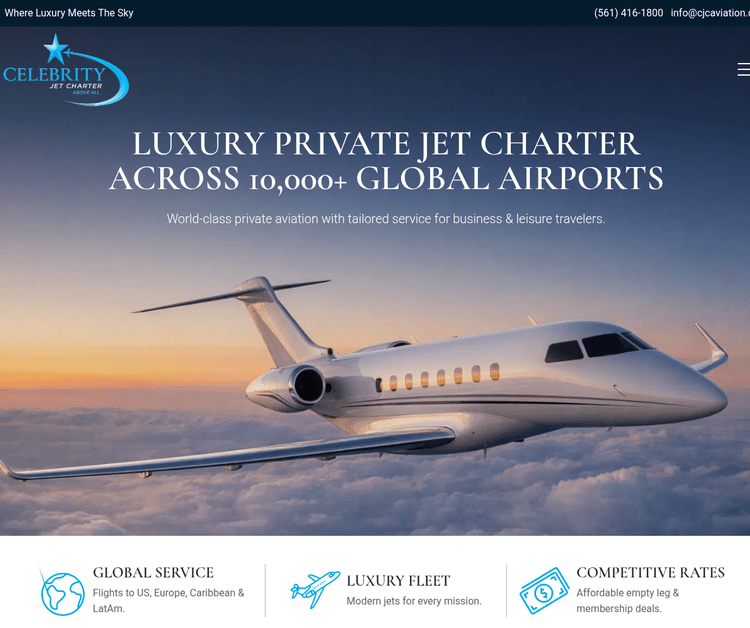 Celebrity Jet Charter