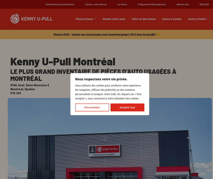 Kenny U-Pull Montréal | Pièces d'autos usagées
