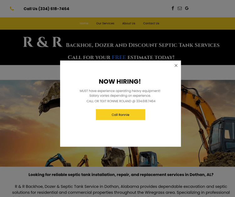 R&R Backhoe, Dozier, & Septic Services