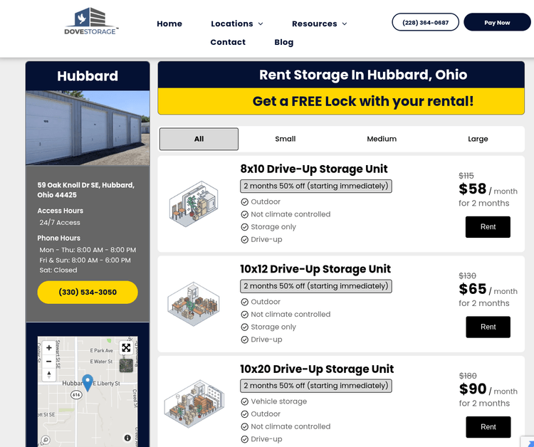 Dove Storage - Hubbard