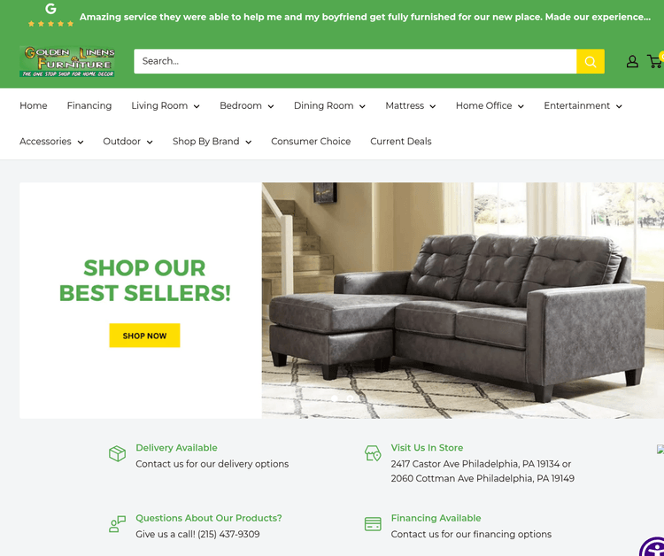 GOLDEN LINENS & FURNITURE