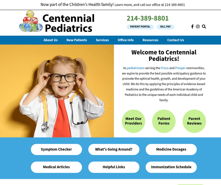 Children's Health Primary Care Centennial Pediatrics Frisco