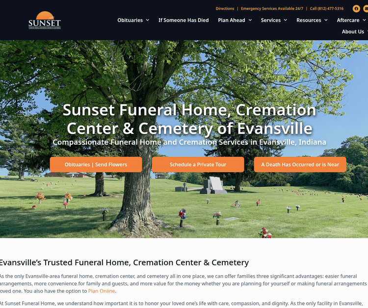 Sunset Funeral Home, Cremation Center & Cemetery of Evansville