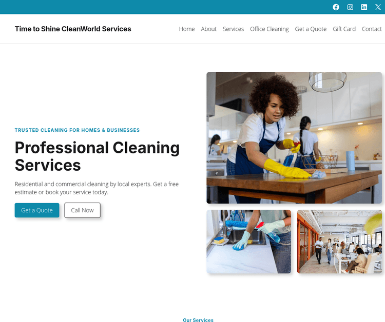 Time to Shine cleanworld services