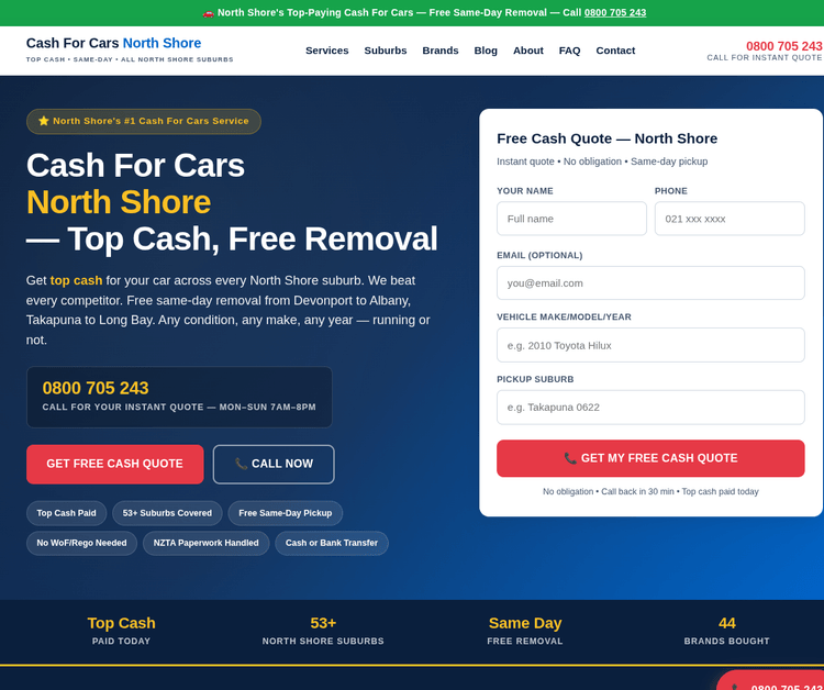 Cash For Cars North Shore