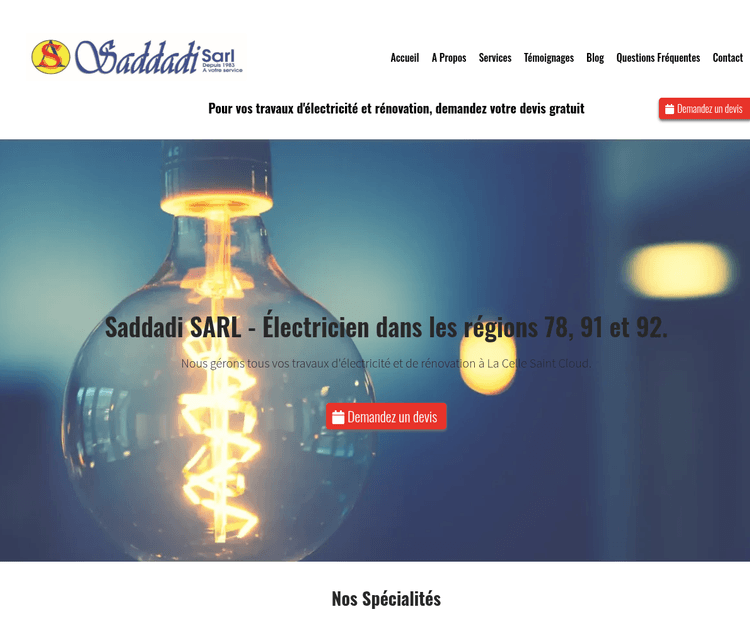 SADDADI Sarlet : Électricien à La Celle Saint Cloud