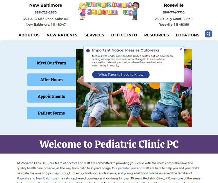 Comprehensive Pediatric Care in New Baltimore and Roseville